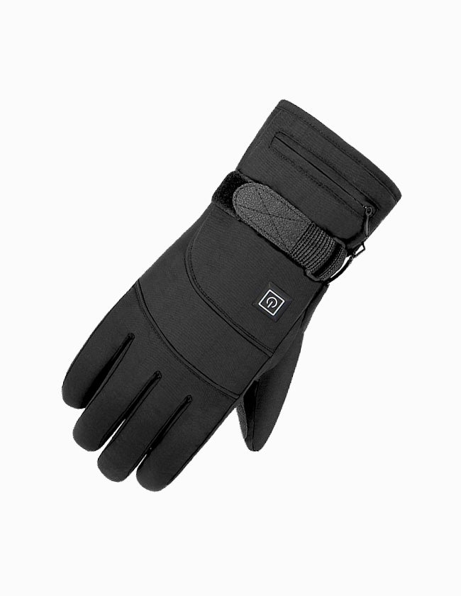Gants Chauffants Noir Avec Bouton - Artik